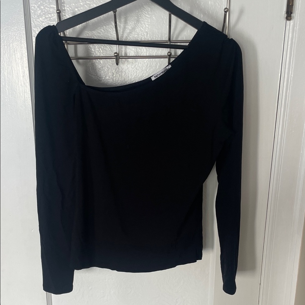 Reformation Classic Black Long Sleeve Top